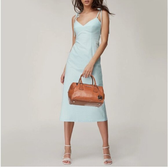 MICHAEL KORS Sophie, large zip top leather satchel in cedar - Picture 3 of 12